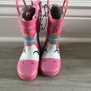 Unicorn Pink Kids Rain Boots